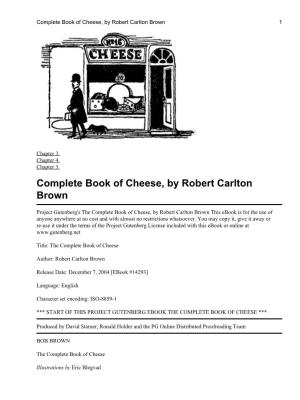 Complete Book of Cheese, by Robert Carlton Brown 1