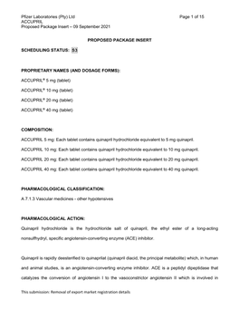 (Pty) Ltd Page 1 of 15 ACCUPRIL Approved Package Insert