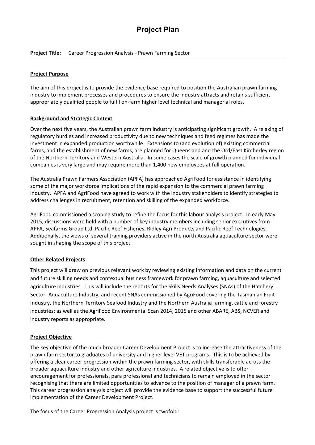 Project Title: Career Progression Analysis - Prawn Farming Sector