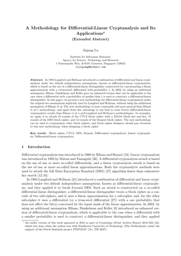 A Methodology for Differential-Linear Cryptanalysis and Its Applications⋆