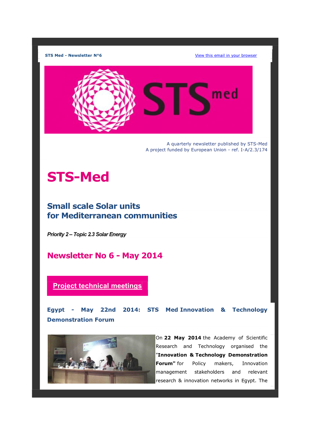 STS-Med a Project Funded by European Union - Ref