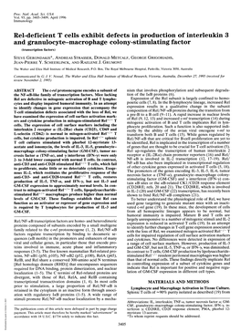 And Granulocyte-Macrophage Colony-Stimulating Factor (Transcription Factors) STEVE GERONDAKIS*, ANDREAS STRASSER, DONALD METCALF, GEORGE GRIGORIADIS, JEAN-PIERRE Y