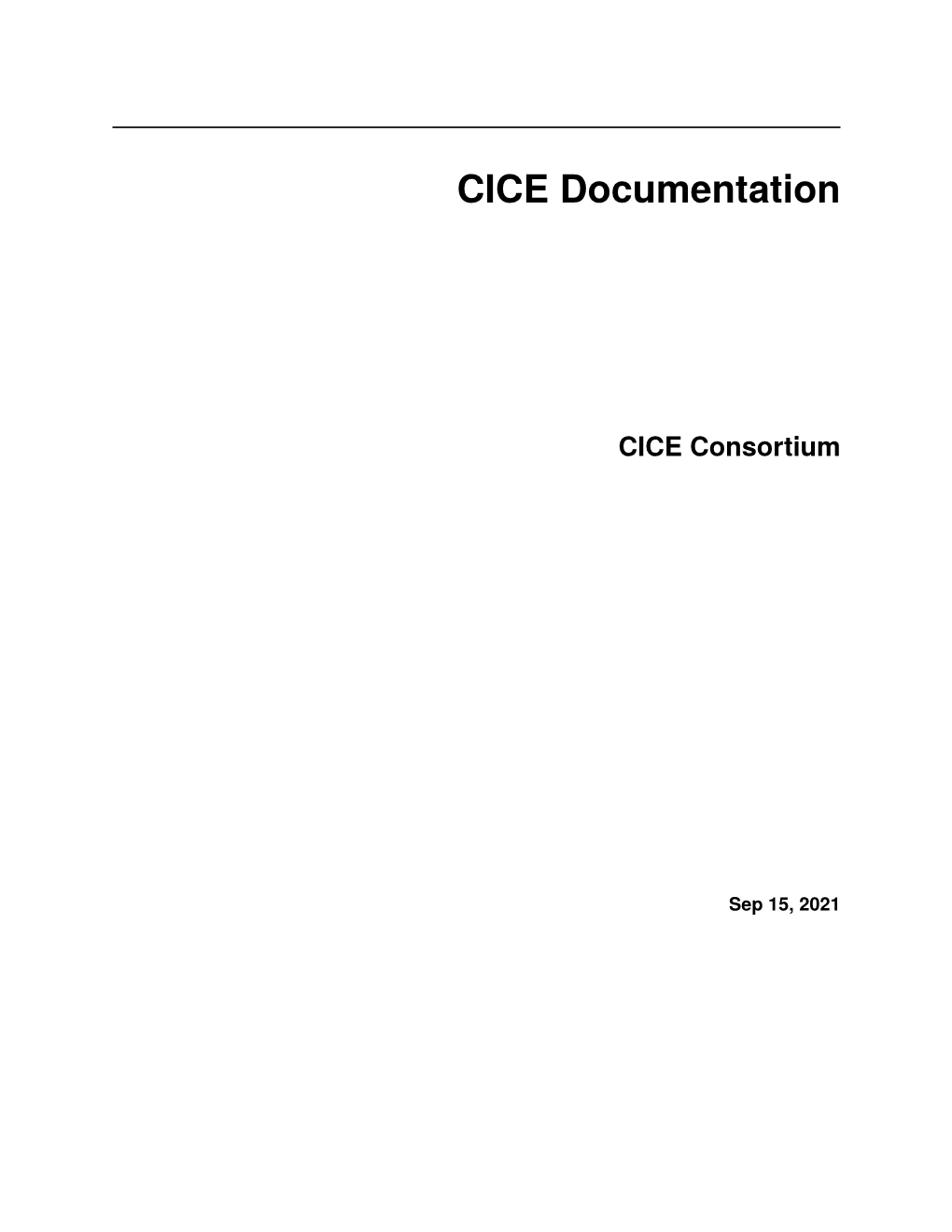 CICE Documentation
