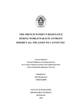 The French Women's Resistance During World