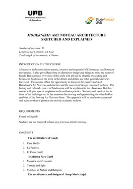 Modernism: Art Noveau Architecture Sketched and Explained