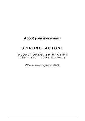 About Your Medication SPIRONOLACTONE