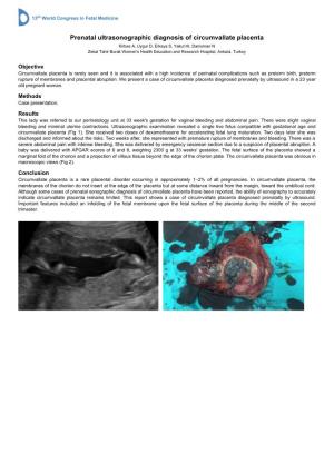 Prenatal Ultrasonographic Diagnosis of Circumvallate Placenta