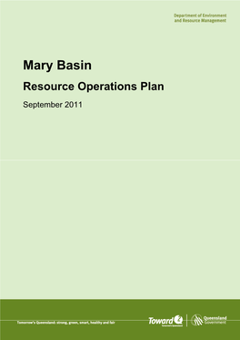 Mary Basin Resource Operations Plan