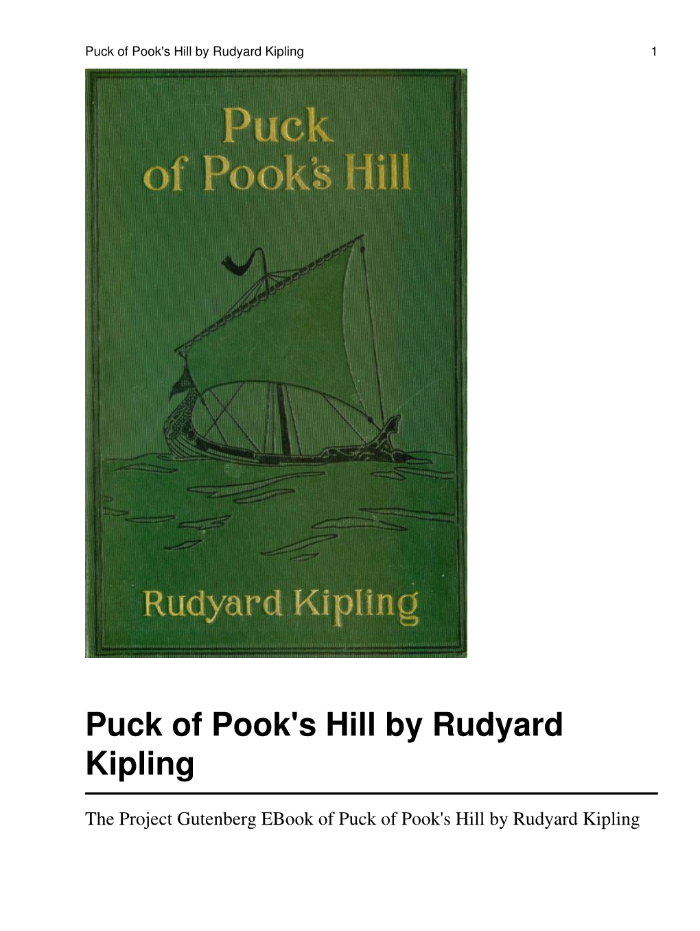 Puck of Pook's Hill by Rudyard Kipling 1