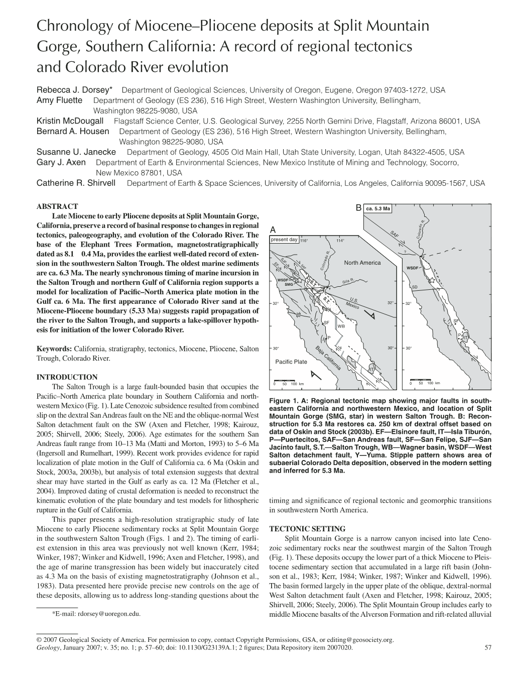 Chronology of Miocene–Pliocene Deposits at Split Mountain Gorge, Southern California: a Record of Regional Tectonics and Colorado River Evolution