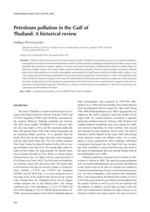 Petroleum Pollution in the Gulf of Thailand: a Historical Review