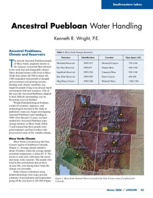 Ancestral Puebloan Water Handling