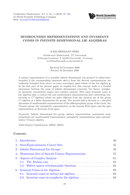 Semibounded Representations and Invariant Cones in Infinite Dimensional Lie Algebras