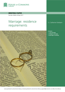 Marriage: Residence Requirements