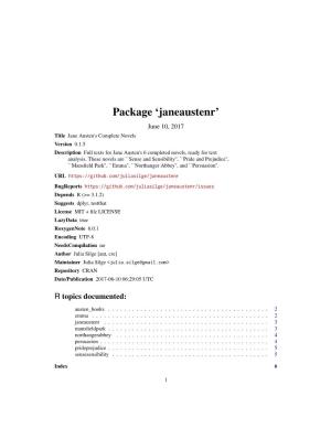 Package 'Janeaustenr'