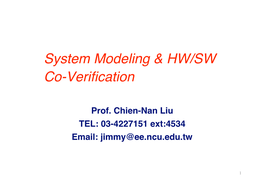System Modeling & HW/SW Co-Verification