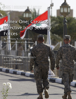 Annex One: Creating Effective Iraqi Security Forces by Anthony H