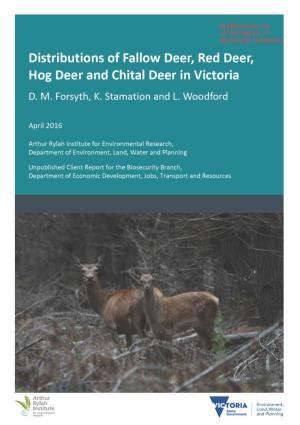 Distributions of Fallow Deer, Red Deer, Hog Deer and Chital Deer in Victoria