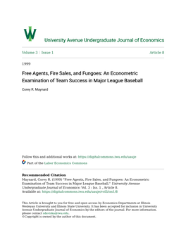 An Econometric Examination of Team Success in Major League Baseball