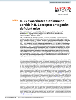 IL-25 Exacerbates Autoimmune Aortitis in IL-1 Receptor Antagonist-Deficient Mice