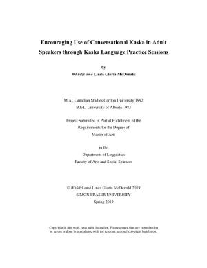 Appendix A. Kaska Language Goals and Attitude Survey