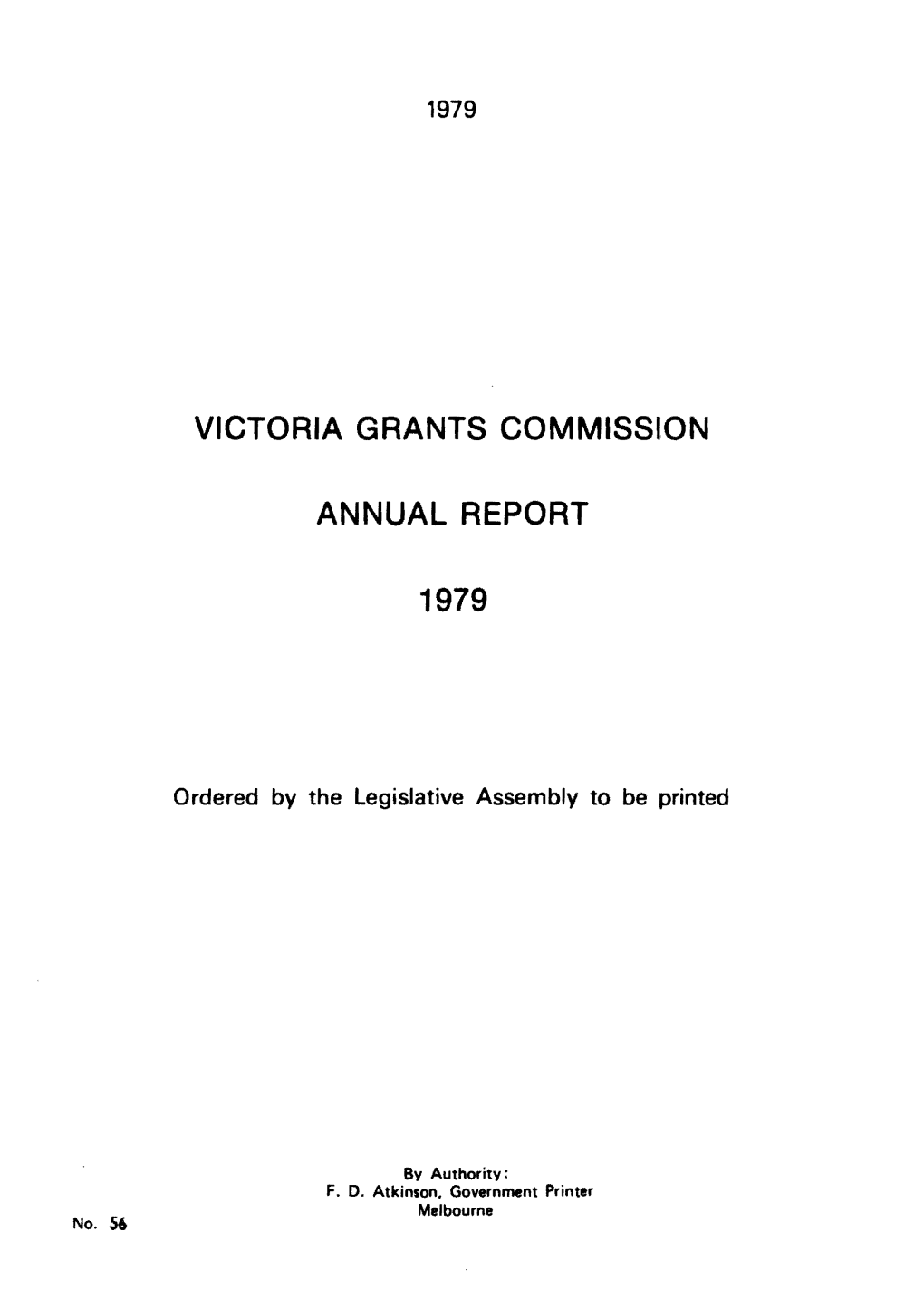 Victoria Grants Commission Annual Report 1979