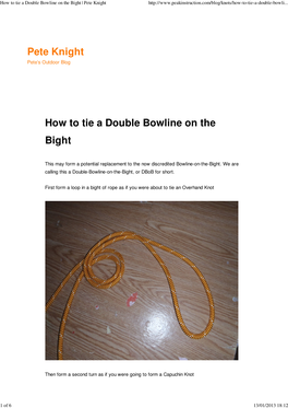 How to Tie a Double Bowline on the Bight | Pete Knight