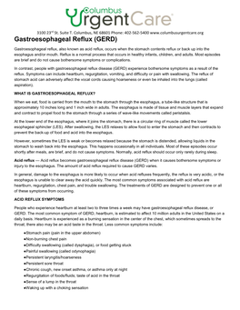 Gastroesophageal Reflux (GERD)