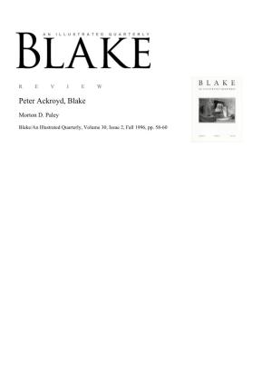 Peter Ackroyd, Blake