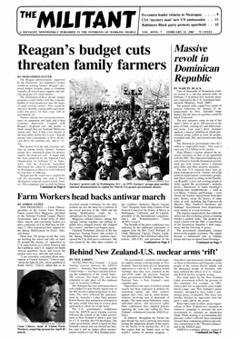 Reagan's Budget Cuts Threaten Family Farmers