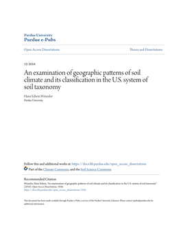 An Examination of Geographic Patterns of Soil Climate and Its Classification in the U.S