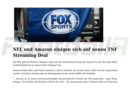 NFL Und Amazon Einigen Sich Auf Neuen TNF Streaming Deal
