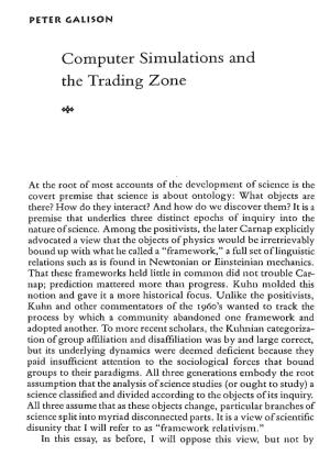 Computer Simulations and the Trading Zone