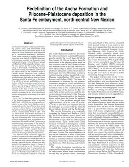 Redefinition of the Ancha Formation and Pliocene-Pleistocene