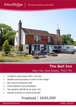 The Bell Inn Iden, Rye, East Sussex, TN31 7PU