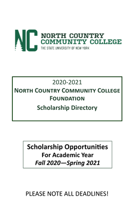 NCCC Foundation Scholarship Booklet