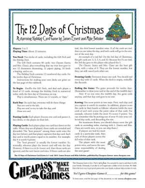 12 Days of Christmas Rules Sheet