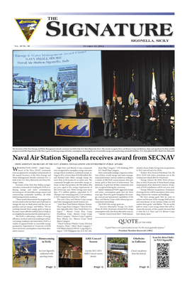 Naval Air Station Sigonella Receives Award from SECNAV
