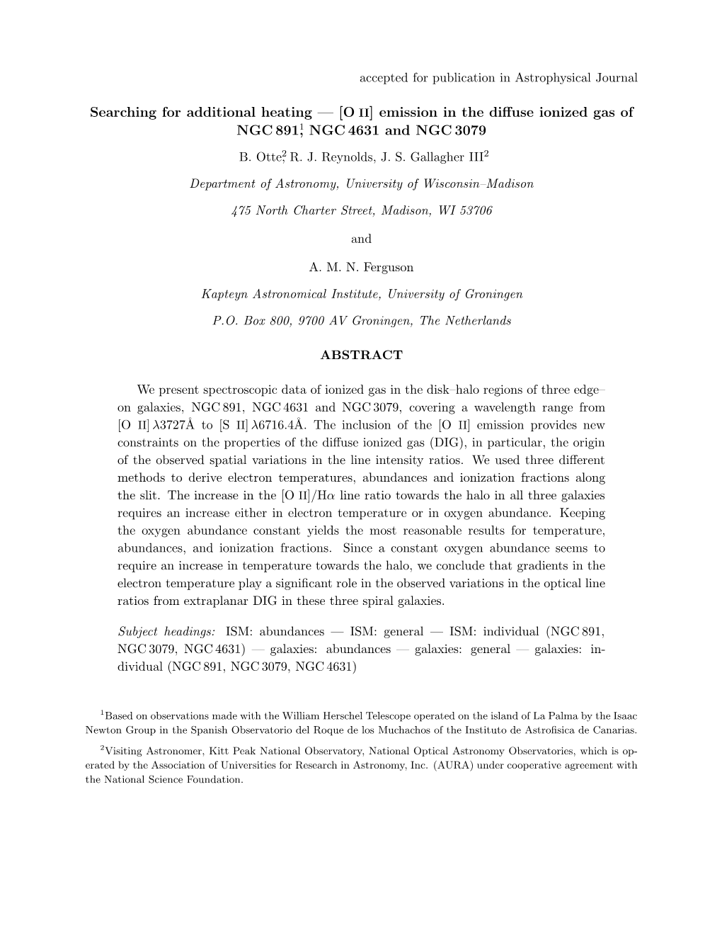 [O II] Emission in the Diffuse Ionized Gas of NGC