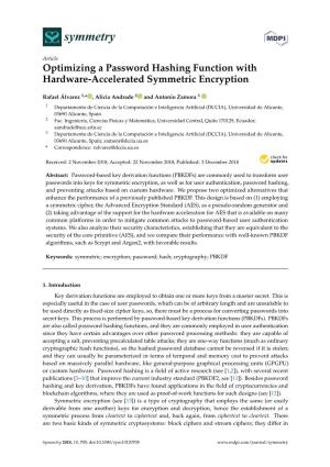 Optimizing a Password Hashing Function with Hardware-Accelerated Symmetric Encryption
