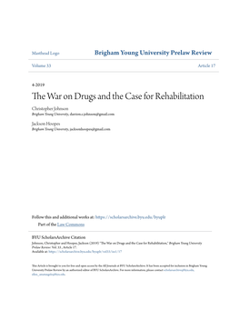 The War on Drugs and the Case for Rehabilitation