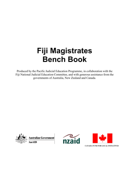 Fiji Magistrates Bench Book