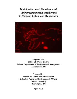 Cylindrospermopsis Raciborskii in Indiana Lakes and Reservoirs