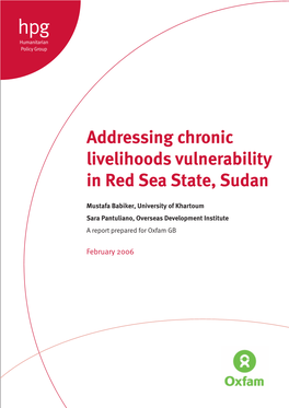 Addressing Chronic Livelihoods Vulnerability in Red Sea State, Sudan