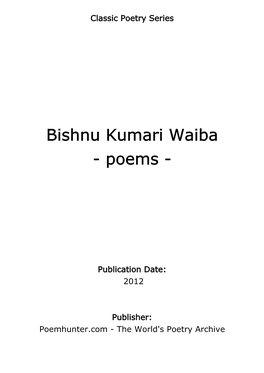Bishnu Kumari Waiba - Poems