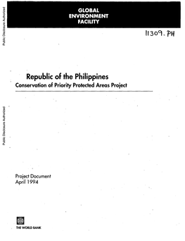 Republic of the Philippines Conservation F Priority Protected