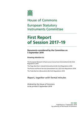 First Report of Session 2017-9