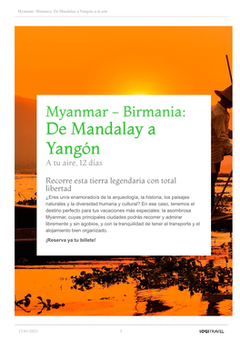 De Mandalay a Yangón, a Tu Aire