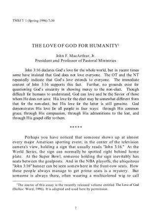 The Love of God for Humanity1
