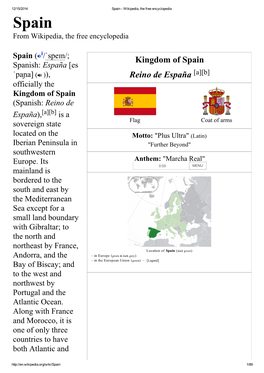 Kingdom of Spain Reino De España